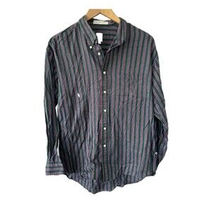 Bill Robinson 100% Cotton Stripe Button Down Long Sleeve Dress Shirt 15.5" Neck